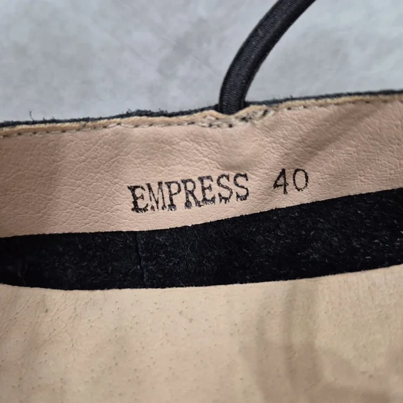 Empress ballet flats women's 40 US 9 black soft leather square toe elastic strap - Picture 10 of 11